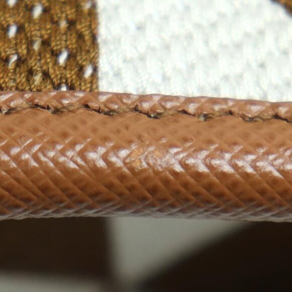 Prada Symbol Embroidered Fabric Mini 2 way Shoulder Bag Brown White Mbmb IC - Picture 6 of 9